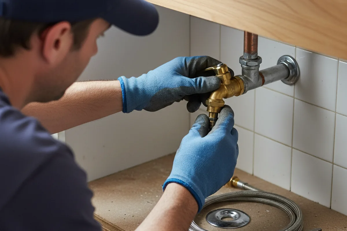 Shutoff valve and fitting work during Burst Pipe Repair in Milton